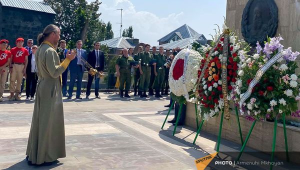 Мероприятие, посвященное памяти военных, погибших в русско-турецких войнах 19 века на холме Чести (20 августа 2021). Гюмри - Sputnik Армения