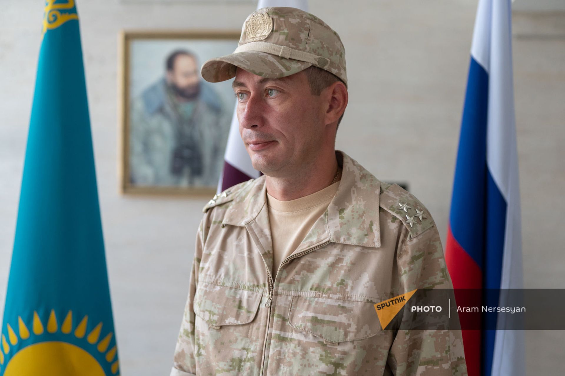 Начальник управления военно-политической пропаганды и агитации Главного военно-политического управления ВС РФ, полковник Михаил Досугов - Sputnik Армения, 1920, 14.09.2021