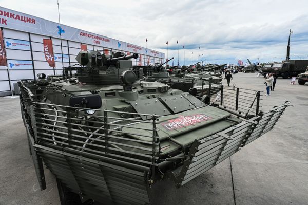 Бронетранспортер БТР-82А на выставке вооружений международного военно-технического форума Армия-2021 в военно-патриотическом парке Патриот в подмосковной Кубинке. - Sputnik Армения