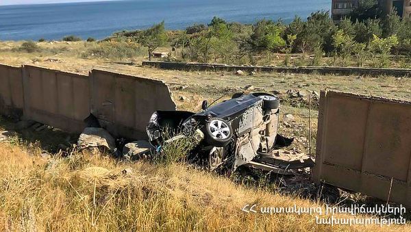 Дорожно-транспортное происшествие на трассе Цовагюх - Чамбарак (29 августа 2021). Гегаркуник - Sputnik Армения