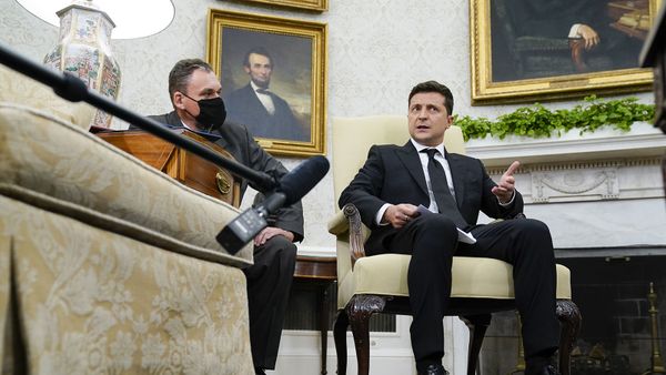 Встреча президентов США и Украины Джо Байдена и Владимира Зеленского в Овальном кабинете Белого дома (1 сентября 2021). Вашингтон - Sputnik Армения