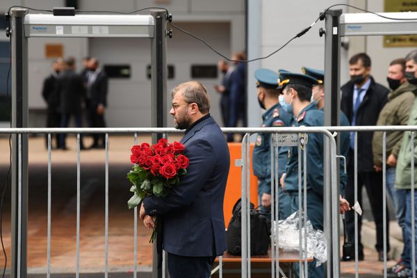 Актер Михаил Пореченков на церемонии прощания с министром по ЧС России Евгением Зиничевым - Sputnik Армения