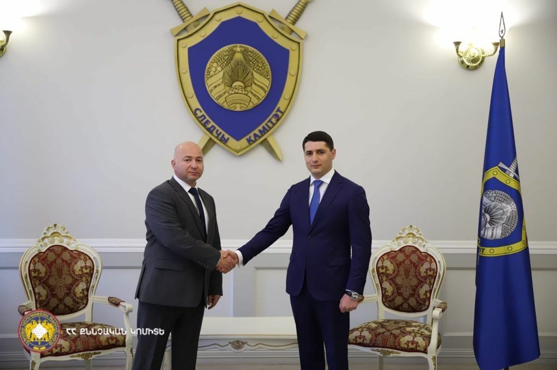 Председатель Следственного комитета РА Аргишти Кярамян на встрече с Александром Бастрыкиным и Дмитрием Гора (10 сентября 2021). Минск - Sputnik Արմենիա, 1920, 14.09.2021