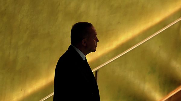 Президент Турции Реджеп Тайип Эрдоган перед выступлением на 76-й сессии Генеральной Ассамблеи ООН (21 сентября 2021). Нью-Йорк - Sputnik Армения