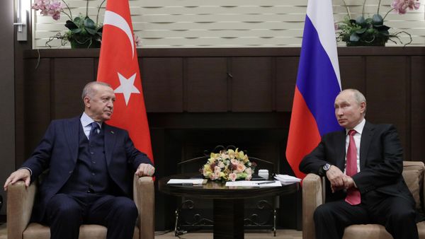Встреча президентов России и Турции Владимира Путина и Реджепа Тайип Эрдогана в резиденции Бочаров Ручей. (29 сентября 2021). Сочи - Sputnik Армения
