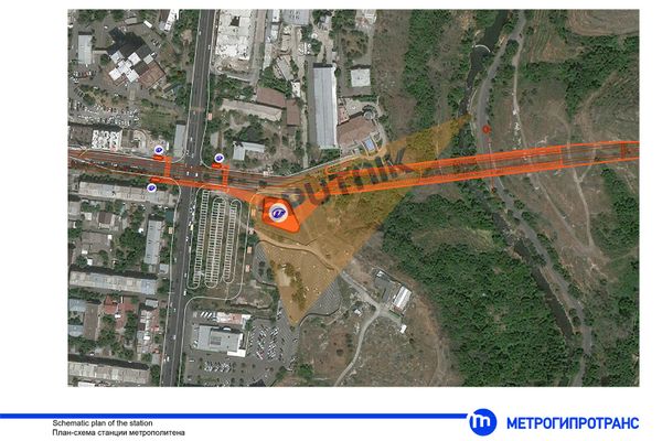 Схема новых станций метрополитена и моста через Разданское ущелье АО Метрогипротранс - Sputnik Армения
