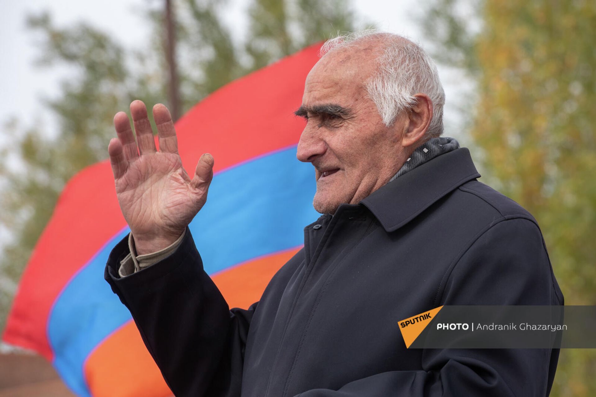 Церемония перезахоронения останков участника ВОВ Егиша Ованнисяна (25 октября 2021)․ Талин, Арагацотн - Sputnik Արմենիա, 1920, 25.10.2021