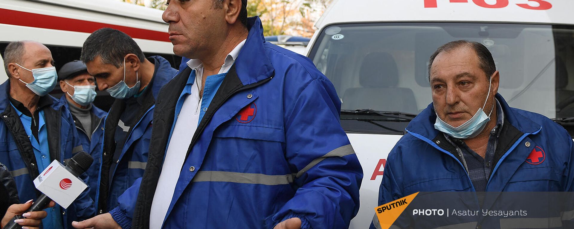 «Շտապ օգնության» ծառայության վարորդների բողոքի ակցիան (2 նոյեմբերի, 2021թ․)․ Երևան - Sputnik Արմենիա, 1920, 02.11.2021