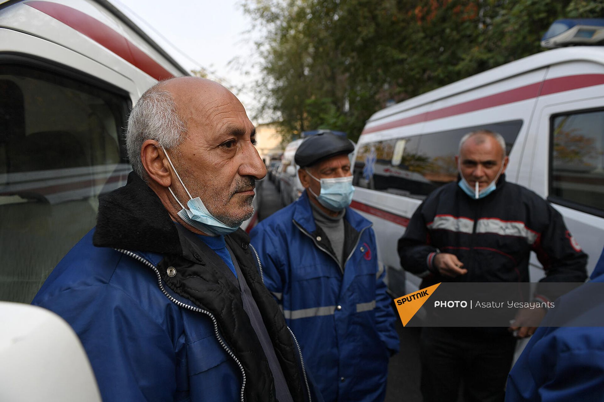 «Շտապ օգնության» ծառայության վարորդների բողոքի ակցիան (2 նոյեմբերի, 2021թ․)․ Երևան - Sputnik Արմենիա, 1920, 02.11.2021