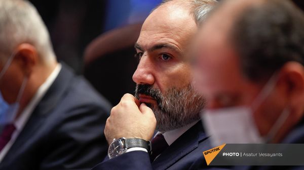 Премьер-министр Армении Никол Пашинян на заседании Евразийского межправительственного совета (19 ноября 2021). Еревaн - Sputnik Армения