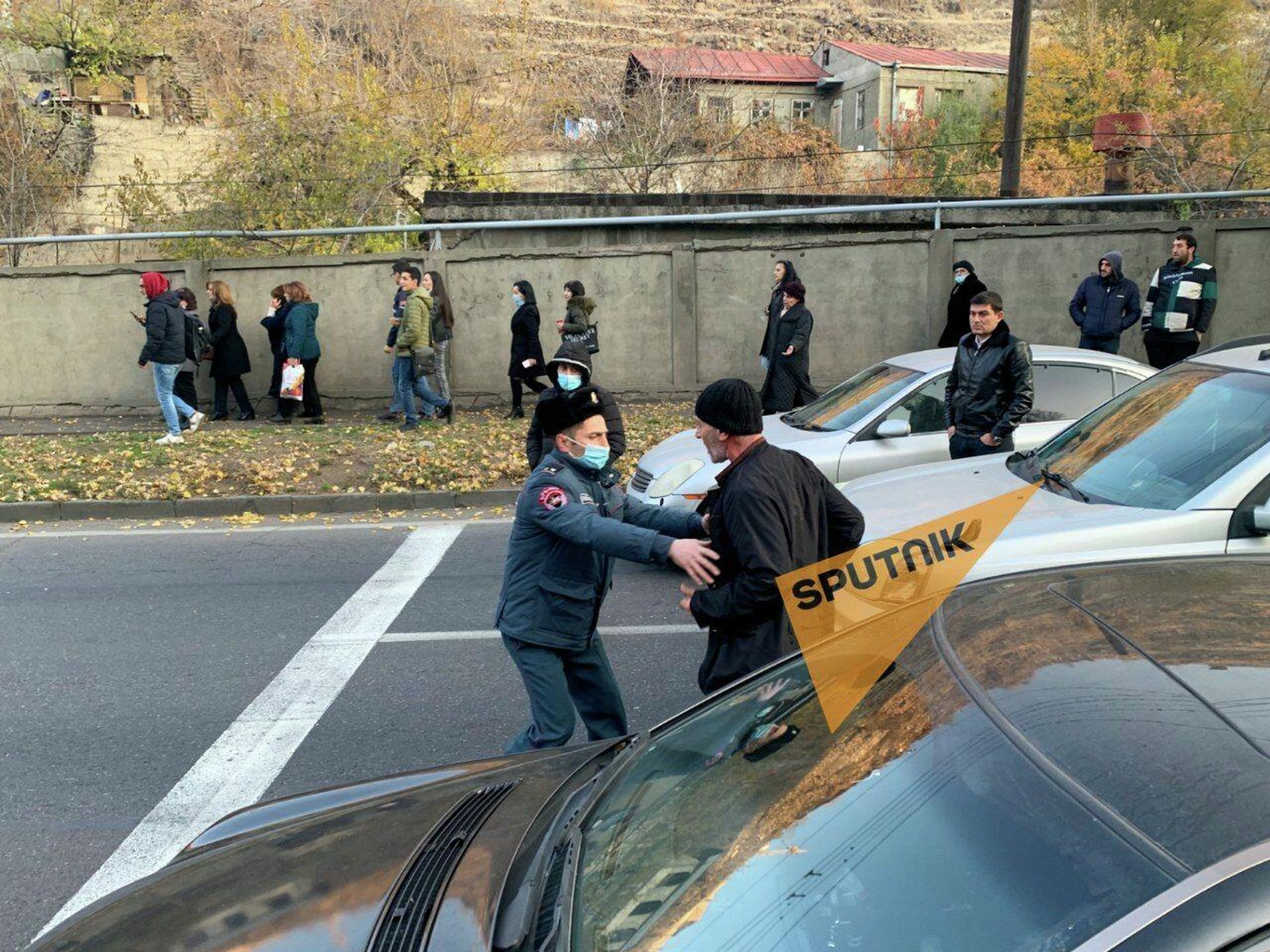 Акция протеста на проспекте Мясникяна (22 ноября 2021). Еревaн - Sputnik Армения, 1920, 22.11.2021
