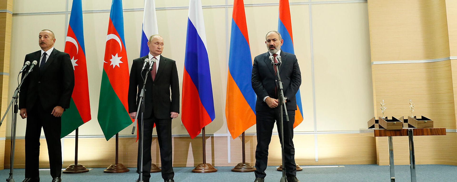 Հայաստանի, Ռուսաստանի և Ադրբեջանի ղեկավարները հանդես եկան համատեղ հայտարարությամբ հադիպման ավարտի արդյունքներով (26 նոյեմբերի, 2021թ․). Սոչի - Sputnik Արմենիա, 1920, 26.11.2021