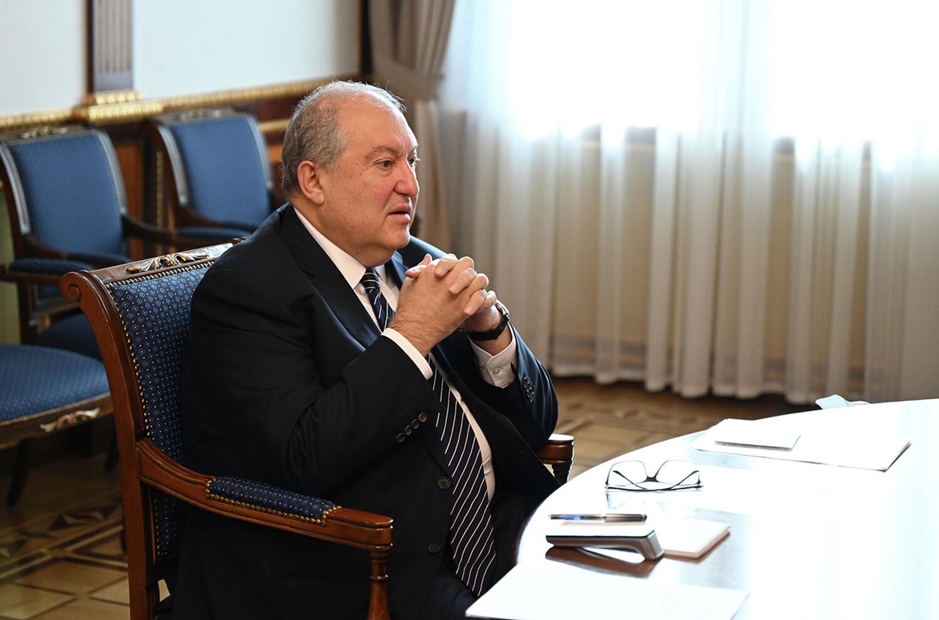 Президент Армен Саркисян принял председателя партии Справедливая Армения Норайра Норикяна (1 декабря 2021). Еревaн - Sputnik Армения, 1920, 01.12.2021