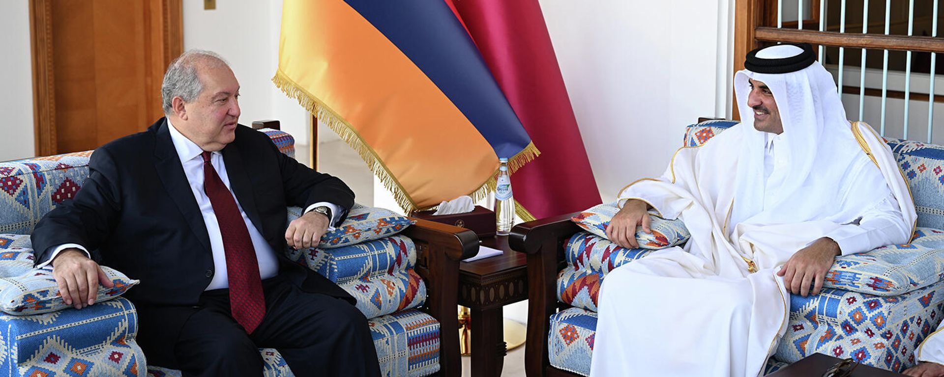 Президент Армен Саркисян встретился с Эмиром Государства Катар шейхом Тамимом бин Хамадом Аль Тани (9 декабря 2021). Катар - Sputnik Армения, 1920, 09.12.2021