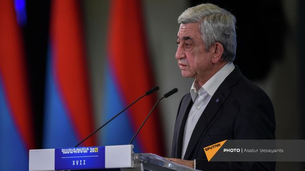 Հայաստանի հանրապետական կուսակցության նախագահ Սերժ Սարգսյանի ելույթը կուսակցության 17-րդ համագումարի ժամանակ (18 դեկտեմբերի, 2021թ). Երևան - Sputnik Արմենիա