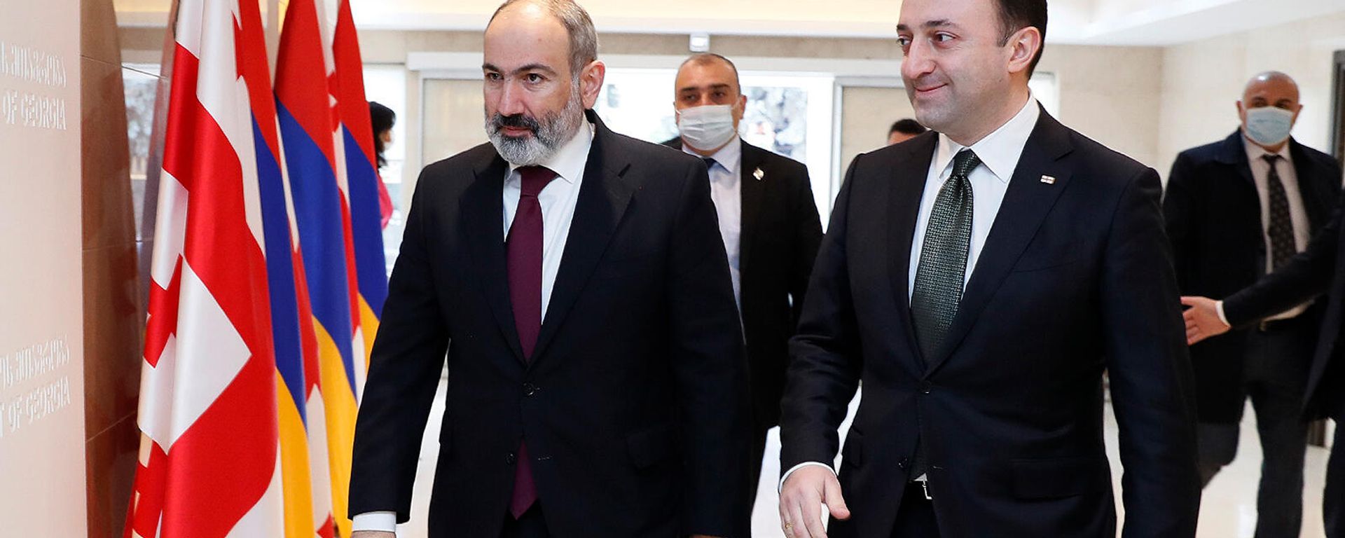 Հայաստանի և Վրաստանի վարչապետեր Նիկոլ Փաշինյանի և Իրակլի Ղարիբաշվիլիի հանդիպումը (20 դեկտեմբերի, 2021թ). Թբիլիսի - Sputnik Արմենիա, 1920, 20.12.2021