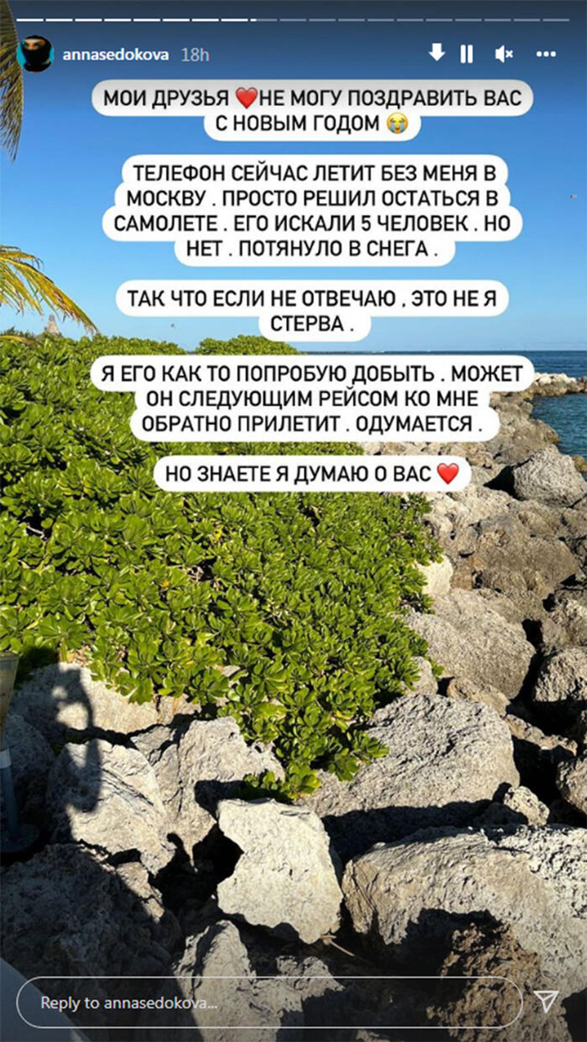 Instagram story Анны Седоковой - Sputnik Армения, 1920, 01.01.2022