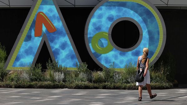 Баннер с логотипом Чемпионата Австралии по теннису Australian Open в Мельбурне - Sputnik Армения