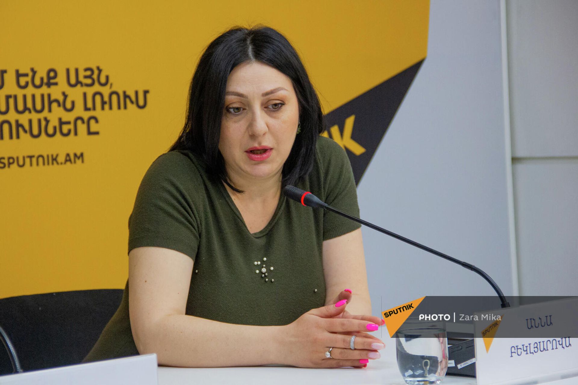 Соучредитель ассоциации армянских экспортеров Экспорт Армения Анна Беклярова на пресс-конференции в мультимедийном пресс-центре Sputnik (19 января 2022). Еревaн - Sputnik Армения, 1920, 19.01.2022