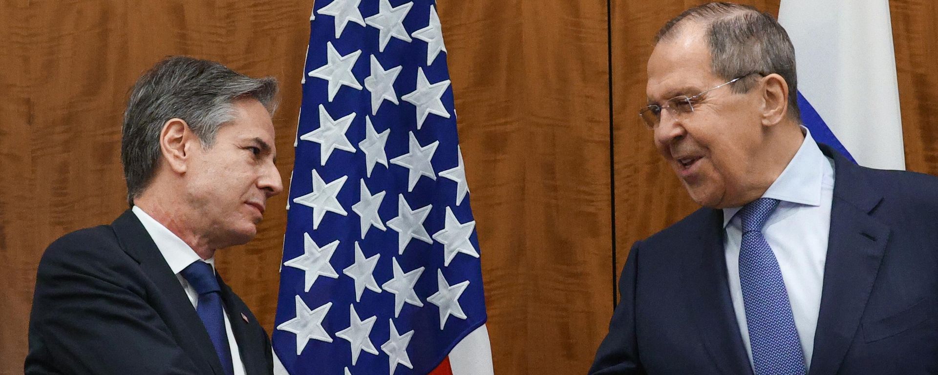 Встреча главы МИД России Сергея Лаврова с госсекретарем США Энтони Блинкеном (21 января 2022). Женева - Sputnik Армения, 1920, 21.01.2022