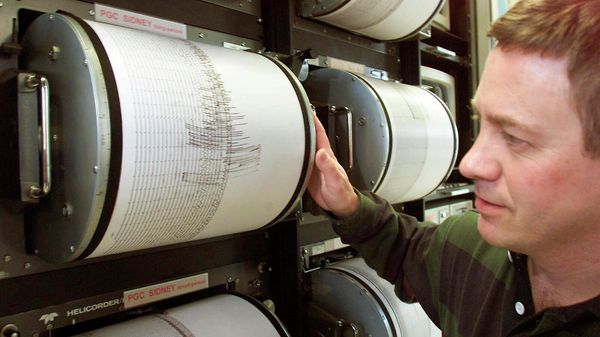 Сейсмолог читает карту сейсмографа  - Sputnik Армения