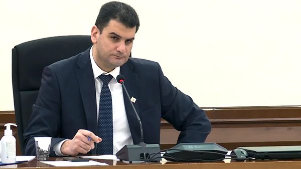 Երևանի քաղաքապետ Հրաչյա Սարգսյանը Գործակարգավարական խորհրդակցության ժամանակ (24 հունվարի, 2022թ). Երևան - Sputnik Արմենիա