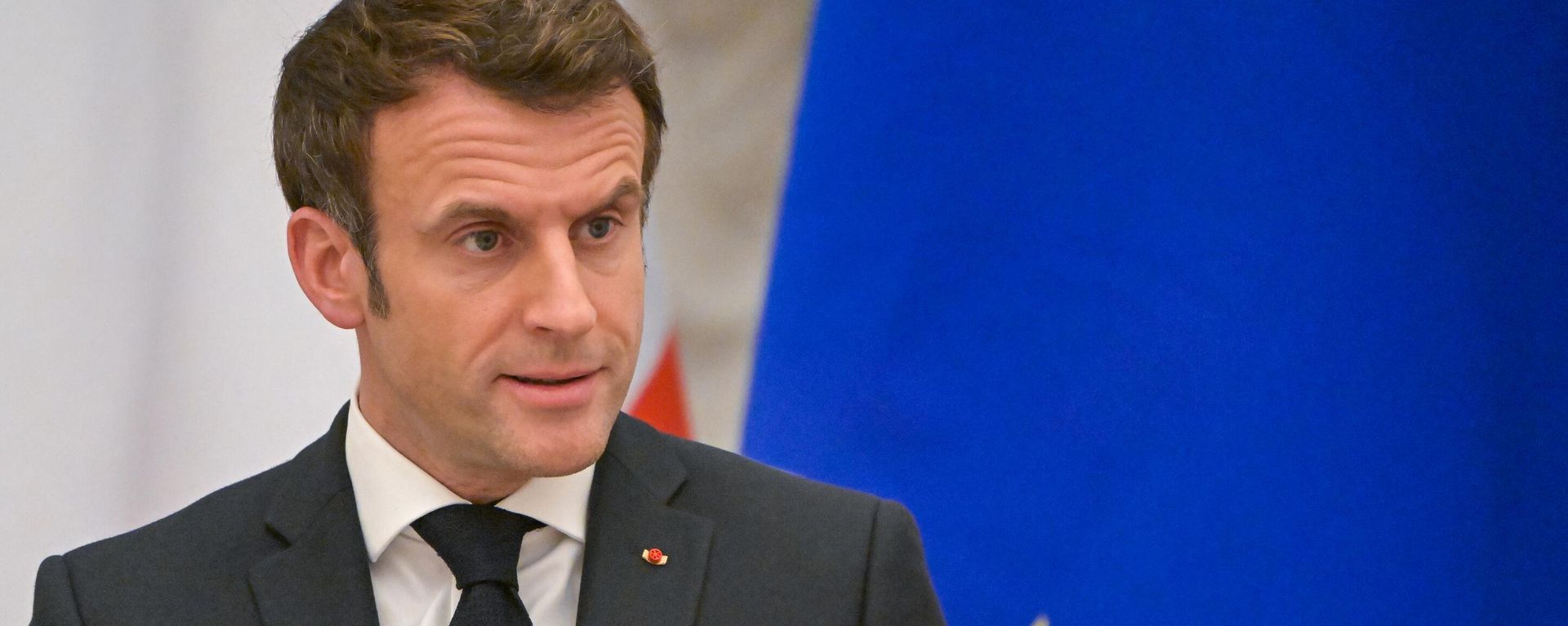 Президент Франции Эммануэль Макрон на пресс-конференции по итогам переговоров с президентом России в Кремле (8 февраля 2022). Москвa - Sputnik Армения, 1920, 22.04.2022