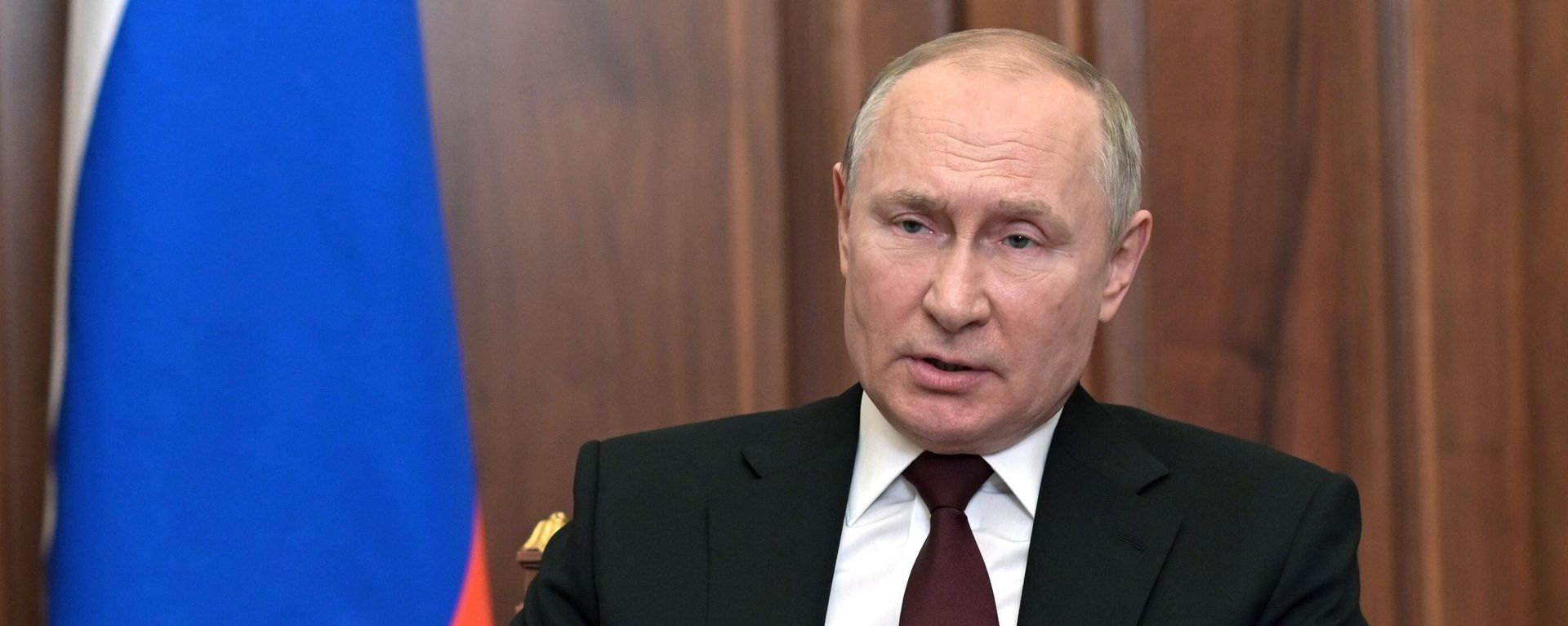 Президент России Владимир Путин во время обращения к россиянам (21 февраля 2022). Москвa  - Sputnik Армения, 1920, 21.02.2022