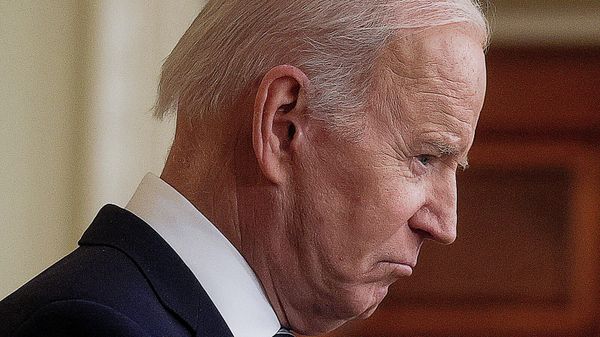 Президент США Джо Байден во время заявления р военном вторжении России в Украину (24 февраля 2022). Вашингтон - Sputnik Армения