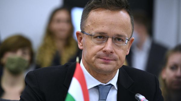 Министр внешнеэкономических связей и иностранных дел Венгрии Петер Сийярто на заседании российско-венгерской межправительственной комиссии по экономическому сотрудничеству (26 ноября 2021). Обнинск - Sputnik Армения