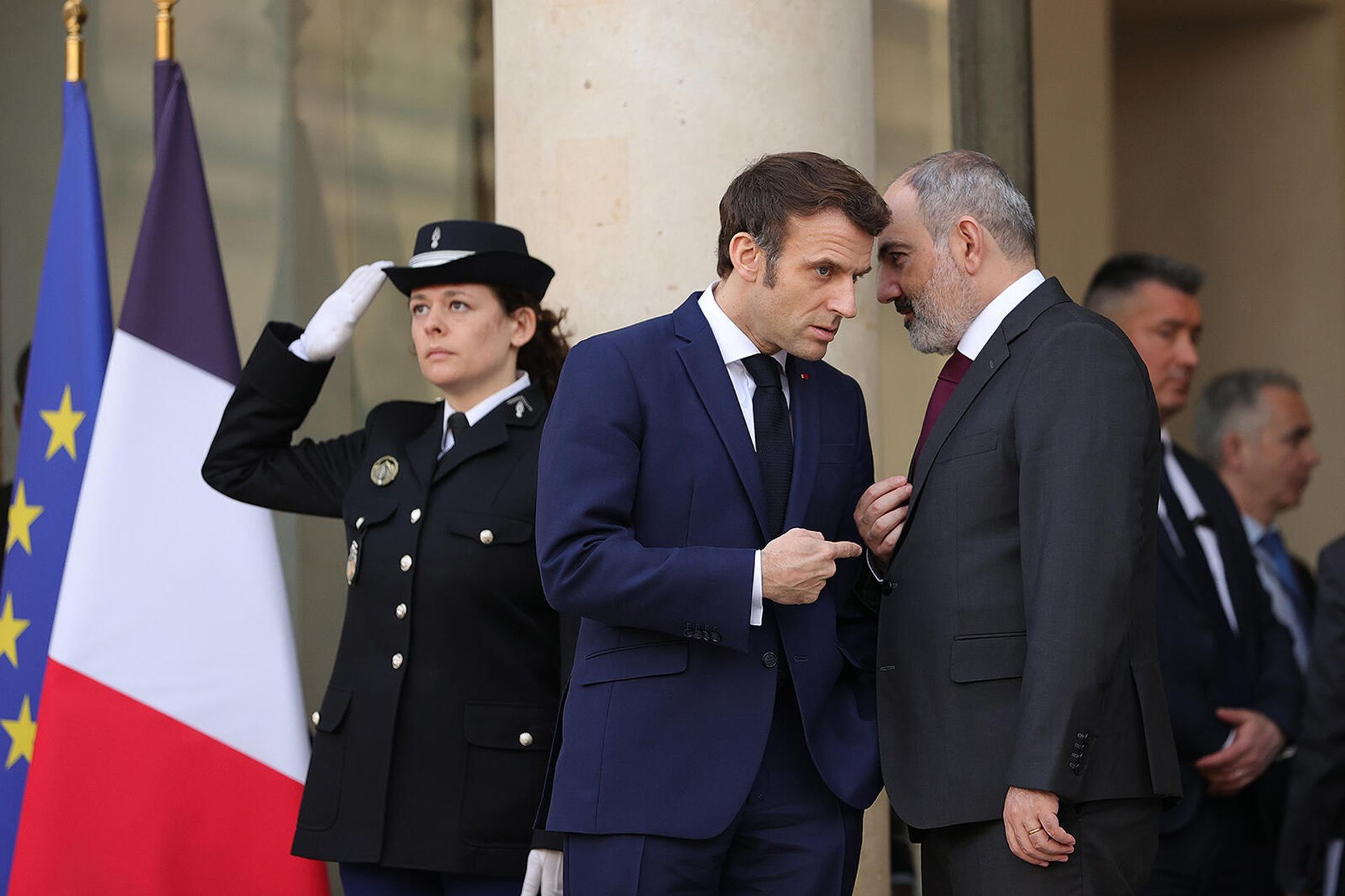 Премьер-министр Никол Пашинян встретился с президентом Франции Эммануэлем Макроном (9 марта 2022). Париж - Sputnik Արմենիա, 1920, 09.03.2022