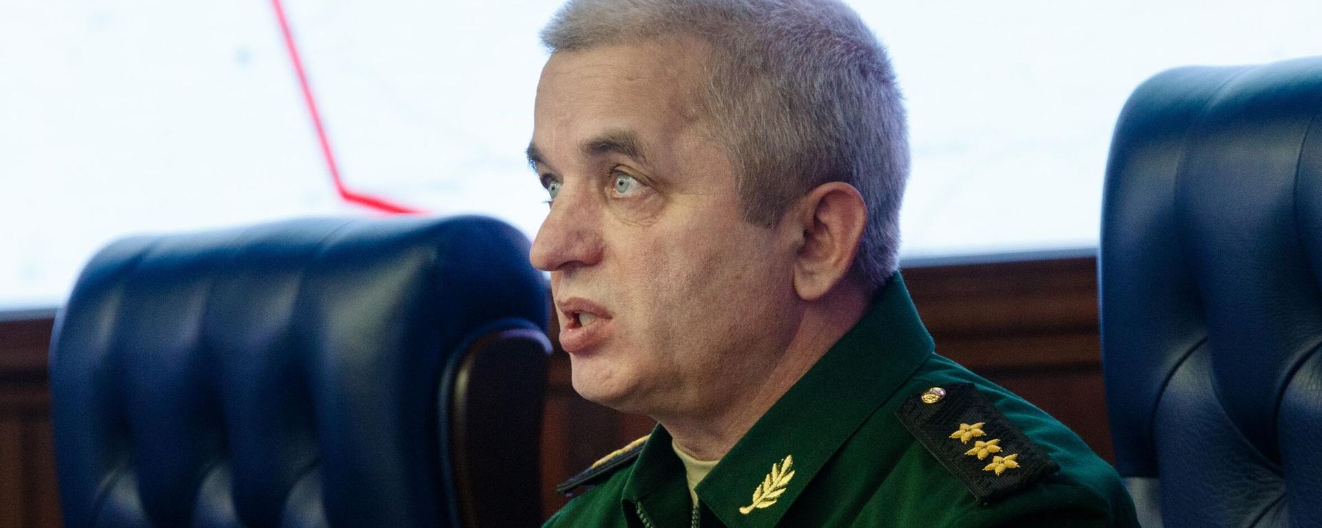 Начальник Национального центра управления обороной РФ Михаил Мизинцев на заседании межведомственных координационных штабов России и Сирии - Sputnik Армения, 1920, 03.05.2022