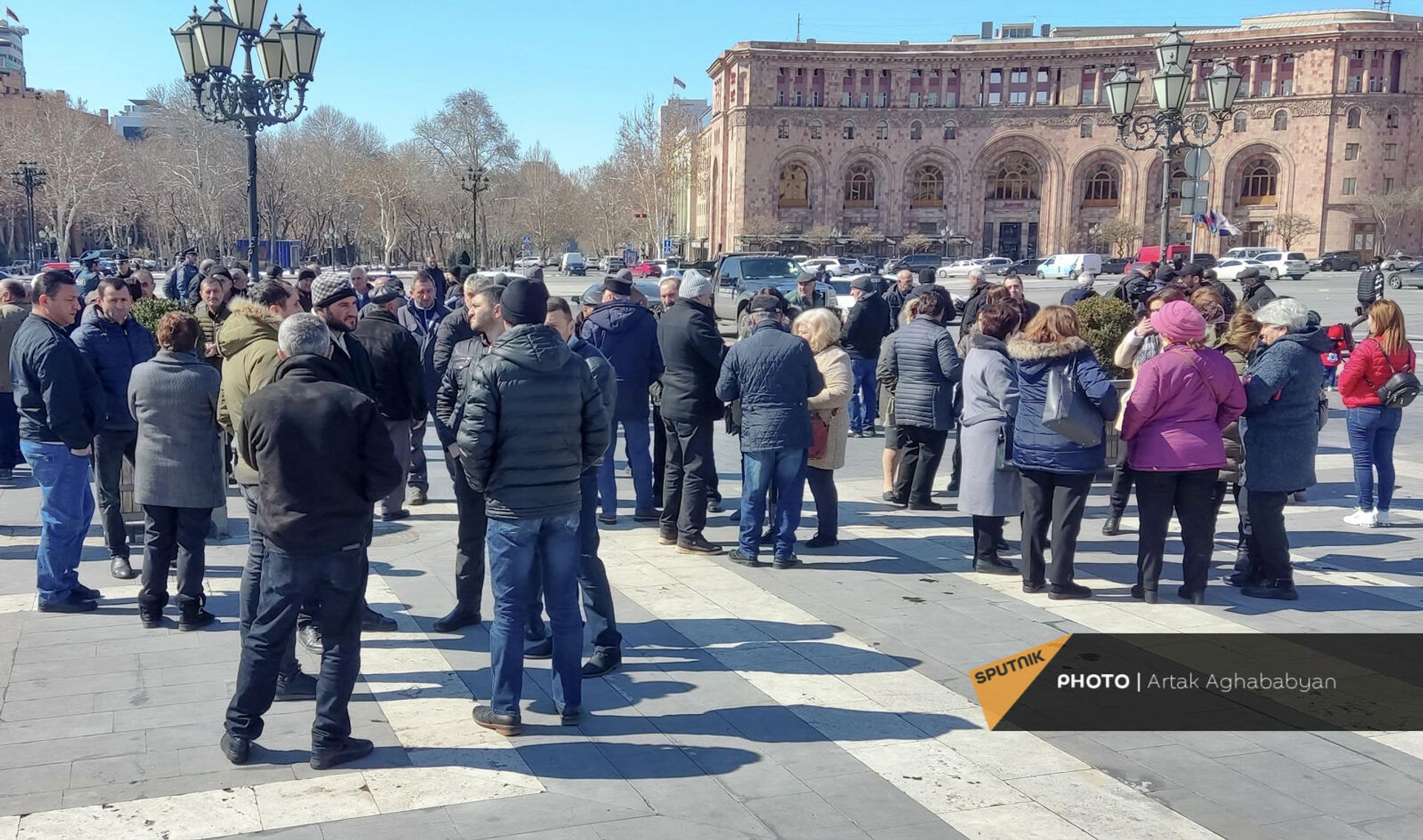 Акция протеста арцахцев на площади Республики (16 марта 2022). Еревaн - Sputnik Արմենիա, 1920, 16.03.2022