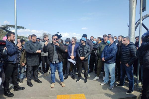 Акция протеста против повышения цен на топливо в Грузии (27 марта 2022). Тбилиси - Sputnik Армения