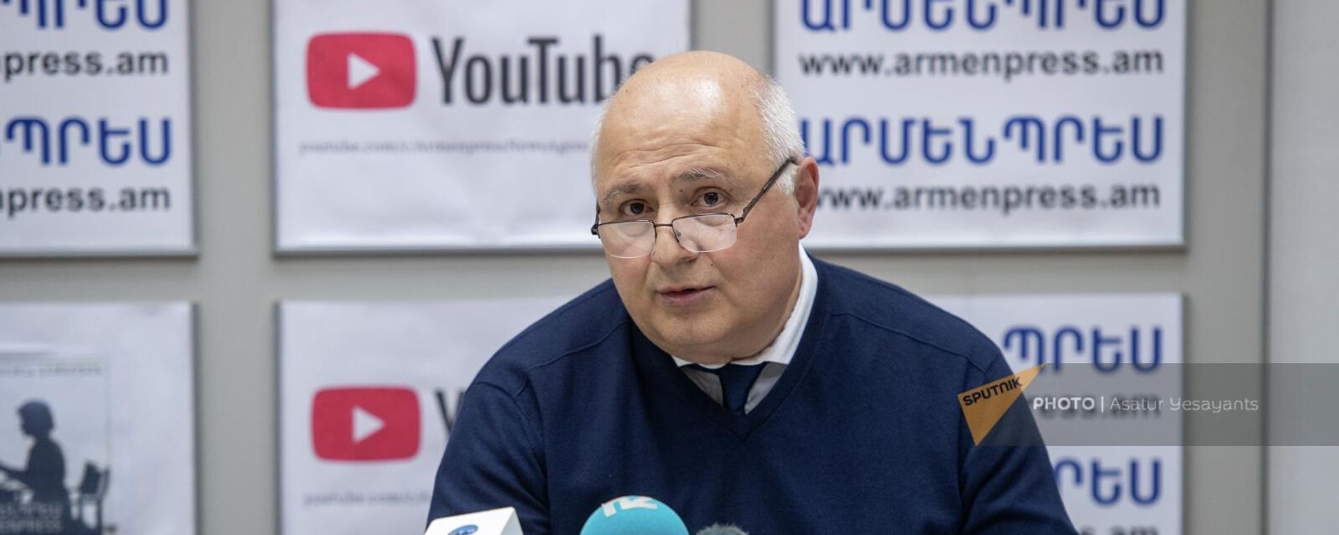 Директор музея-института Геноцида армян Арутюн Марутян на пресс-конференции (18 апреля 2022). Еревaн - Sputnik Армения, 1920, 18.04.2022