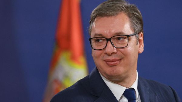 Президент Сербии Александр Вучич на пресс-конференции по итогам встречи с министром иностранных дел России (10 октября 2021). Белград - Sputnik Армения