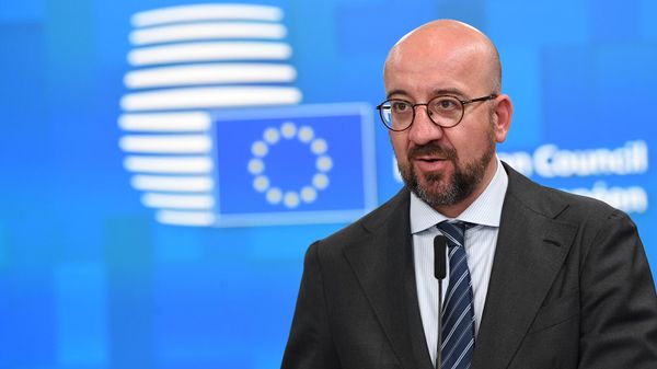 Президент Европейского совета Шарль Мишель после трехсторонней встречи с лидерами Армении и Азербайджана (22 мая 2022). Брюссель - Sputnik Армения