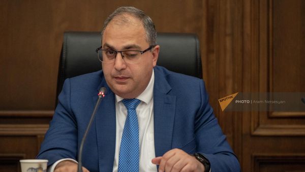 Депутат от фракции Гражданский договор Владимир Варданян на совместном заседании постоянных комиссий НС по государственно-правовым и финансово-кредитным и бюджетным вопросам по обсуждению показателей бюджетных ассигнований за предыдущий год (2 июня 2022). Еревaн - Sputnik Армения