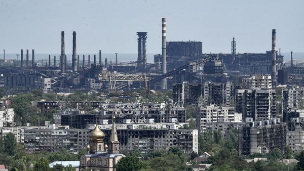 Вид на металлургический комбинат Азовсталь в Мариуполе - Sputnik Армения