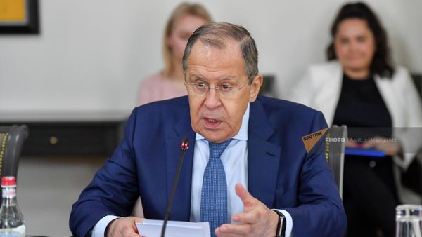 Встреча министров иностранных дел Армении и России Арарата Мирзояна и Сергея Лаврова (9 июня 2022). Еревaн - Sputnik Армения
