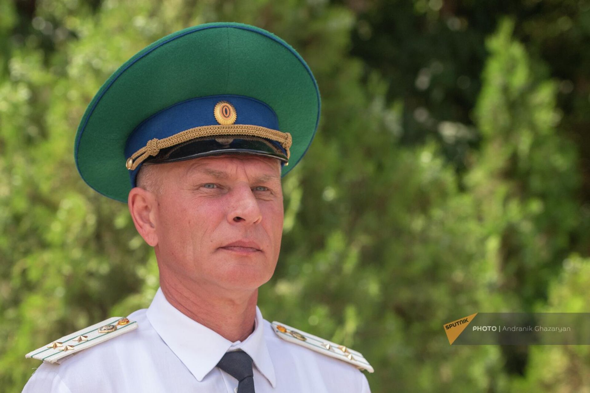 Начальник Арташатского отряда пограничного управления ФСБ России в Армении, полковник Андрей Зинов во время празднования 67-летия отряда - Sputnik Армения, 1920, 24.06.2022