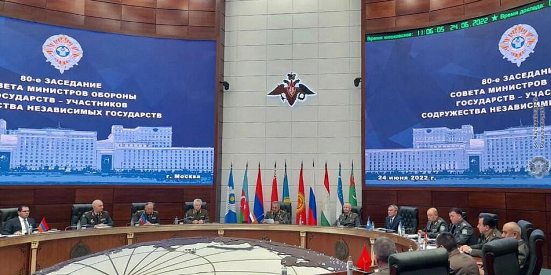 Министр обороны Сурен Папикян принял участие в очередном заседании Совета министров обороны государств-участников СНГ (24 июня 2022). Москвa - Sputnik Արմենիա, 1920, 24.06.2022