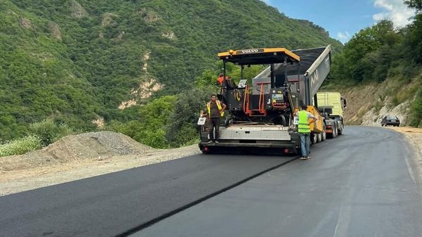 Дорожно-строительные работы на ремонтируемом участке межгосударственной дороги М-6 - Sputnik Армения