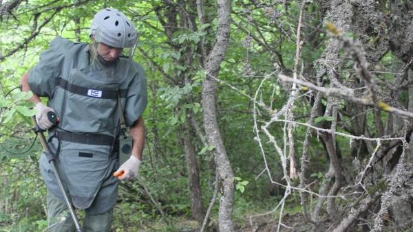 Специалисты Гуманитарно-экспертного центра разминирования проводят работы по разминированию в поселке Давид-Бек Сюникского района - Sputnik Армения