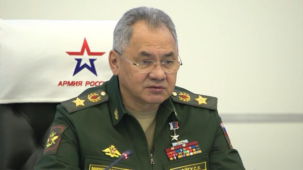 Министр обороны России Сергей Шойгу на I Международном антифашистском конгрессе (20 августа 2022). Москва - Sputnik Армения