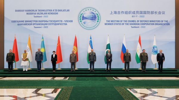  После окончания совещания министров обороны государств-членов Шанхайской организации сотрудничества (ШОС). Изображение является раздаточным материалом, предоставлено третьей стороной. Только редакционное использование. Запрет на архивирование, коммерческое использование, рекламную кампанию. - Sputnik Армения