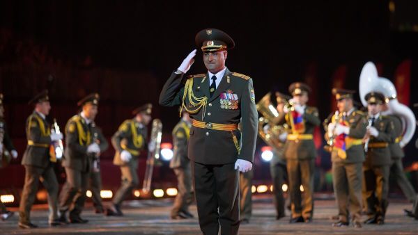 Исполнение оркестра Главного штаба ВС РА в фестивале Спасская башня (28 августа 2022). Москвa - Sputnik Армения