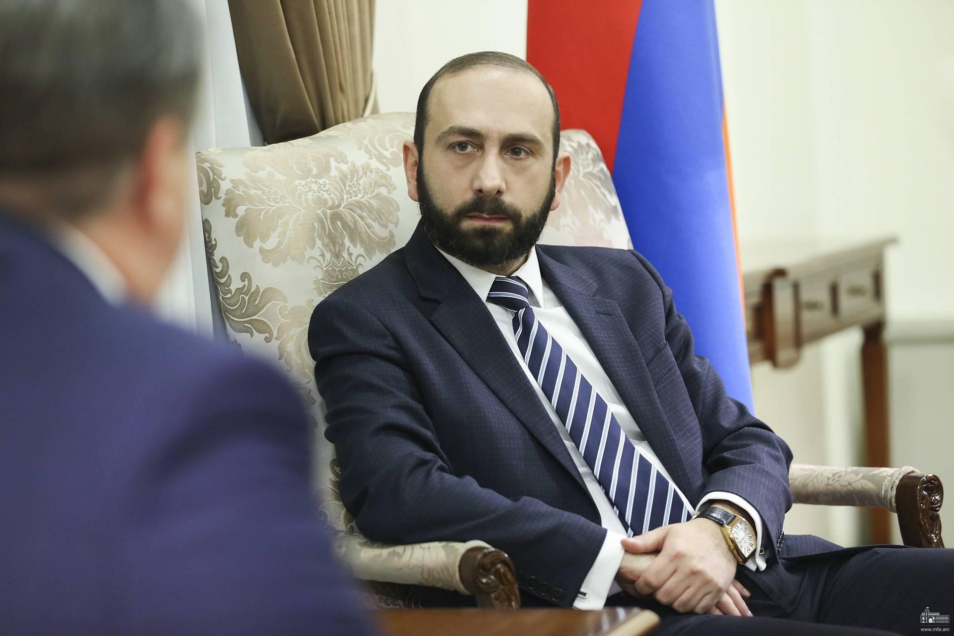 Министр иностранных дел Арарат Мирзоян принял директора Евразийского региона Международного республиканского института Стивена Никса (8 сентября 2022). Еревaн - Sputnik Արմենիա, 1920, 08.09.2022