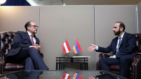 Встреча министра иностранных дел Арарата Мирзояна с федеральным министром по европейским и международным делам Австрии Александром Шалленбергом (20 сентября 2022). Нью-Йорк - Sputnik Армения