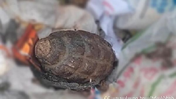 В мусорном баке на улице Хримян Айрика обнаружена граната (16 ноября 2022). Гюмри - Sputnik Армения